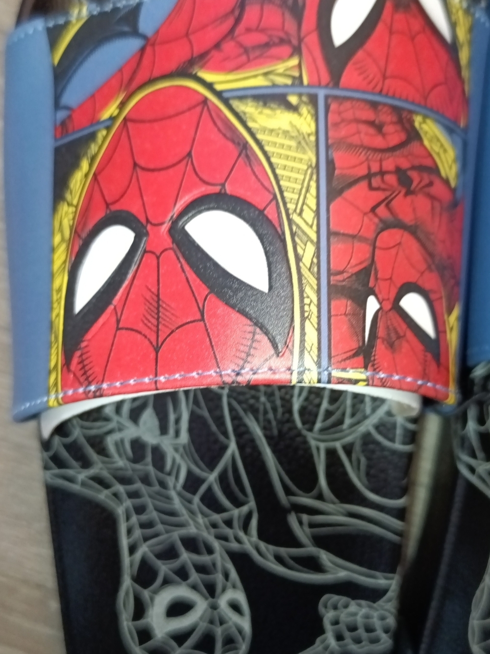 Spiderman Mens Red, Blue and Black Slide Sandals NWT 12 - Picture 2 of 4